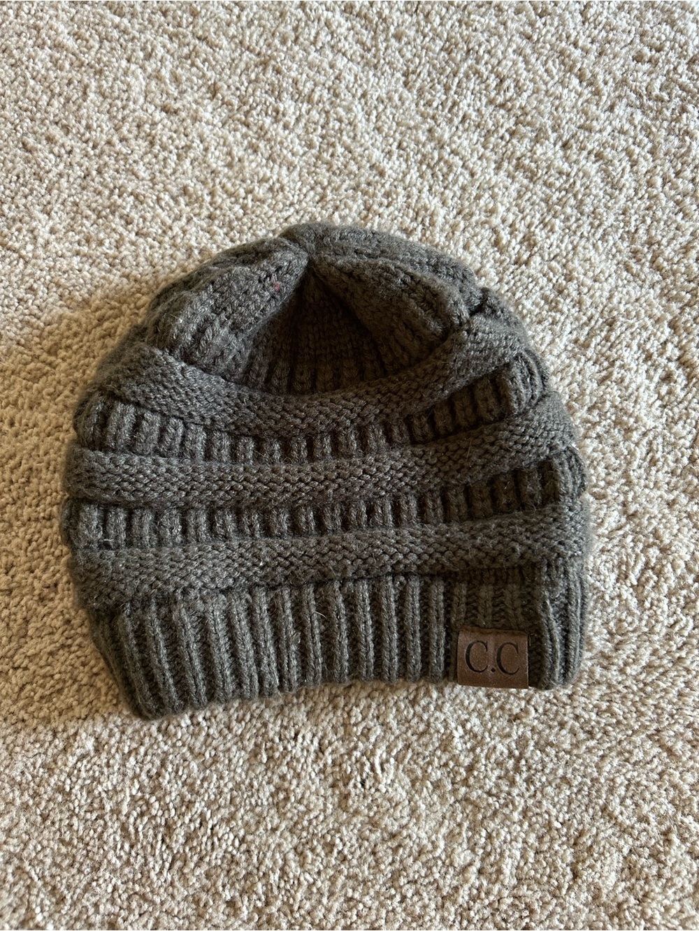 C.C Dark Olive Women’s Knit Beanie - Cozy Winter Hat